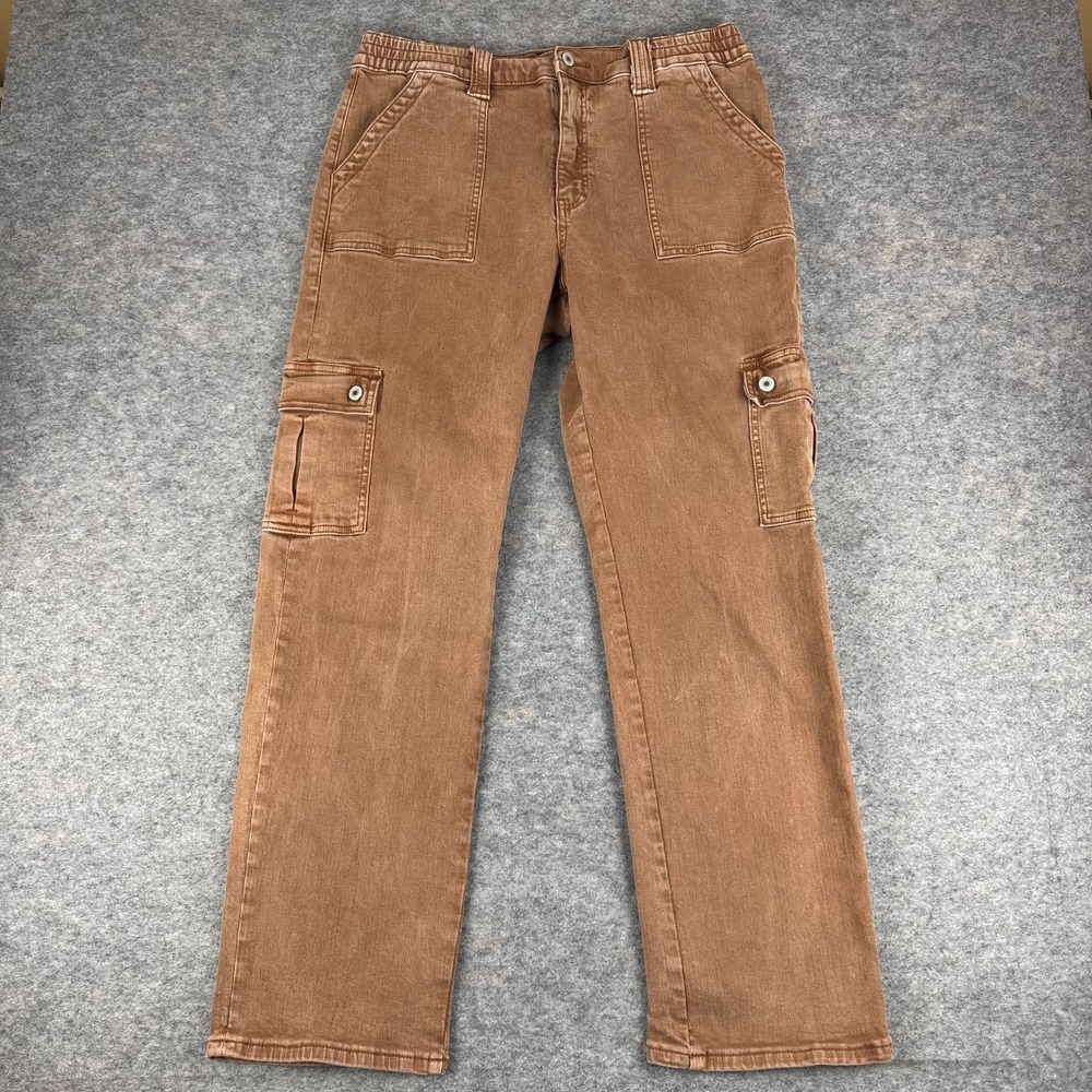 VERVET Flying Monkey High Rise Straight Cargo Pants 31" Brick Brown Womens 32